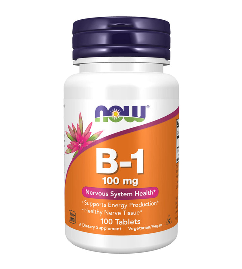 NOW Vitamin B1 Thiamine 100mg Tabs 100’s