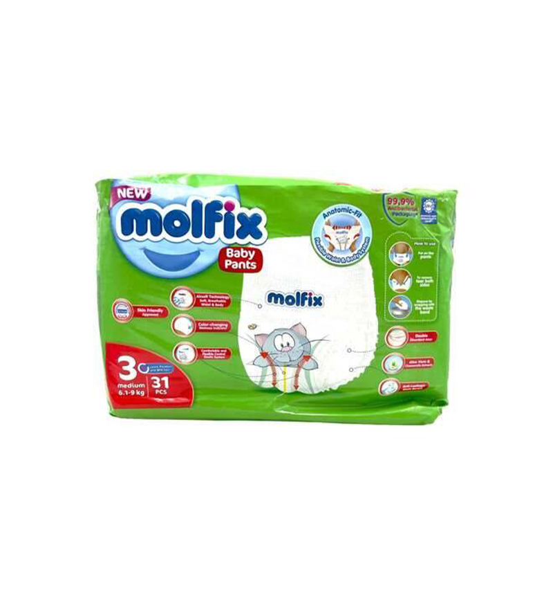 Molfix Pants Size 3 Medium (6.1-9kg) 31's - Image 3