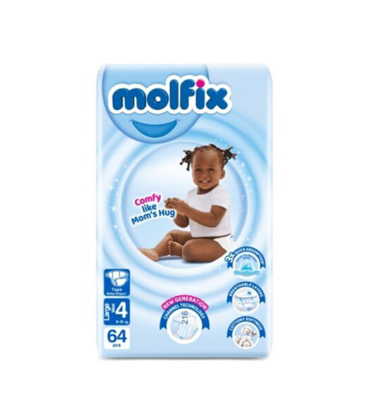 Molfix Diapers Jumbo Size 4 Large (9.1-15kg) 64's
