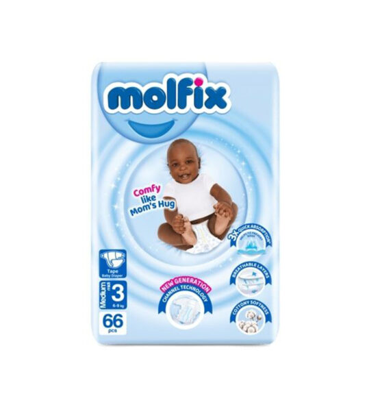 Molfix Diapers Jumbo Size 3 Medium (6.1-9kg) 66's