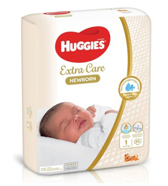 Huggies Extra Care Newborn Jumbo Size 1 64's