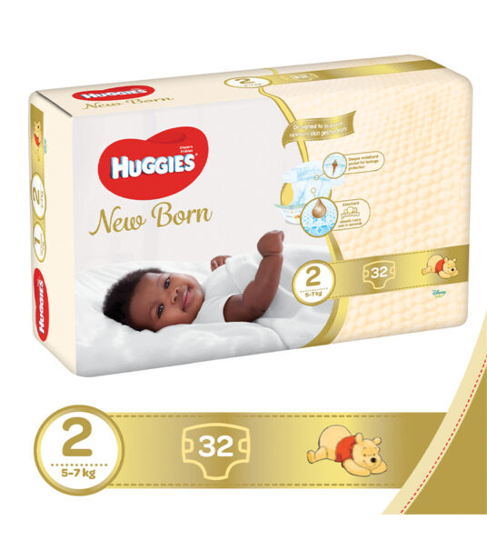 Huggies Gold Newborn Size 2 (5-7Kg) 32's