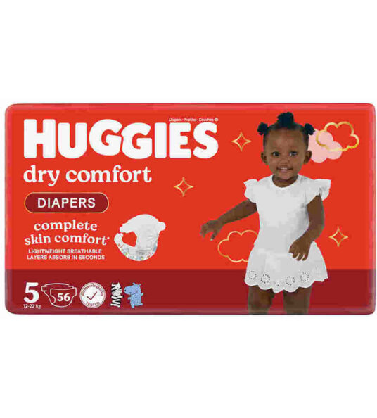 Huggies Dry Comfort Jumbo Size 5(12-22)Kgs 56's